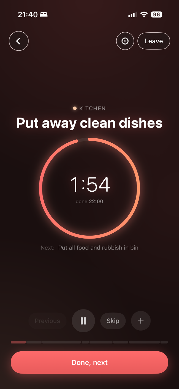 Briskly timer screen